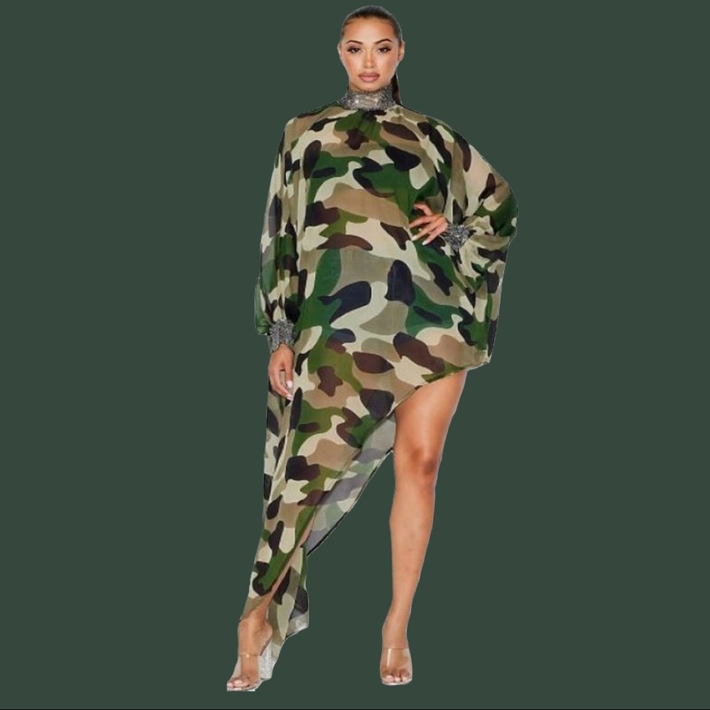New Camo Asymmetrical Top